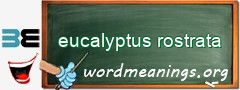 WordMeaning blackboard for eucalyptus rostrata